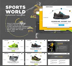 PPT模板－销售汇报(体育用品类)：Sports World PowerPoint Templates